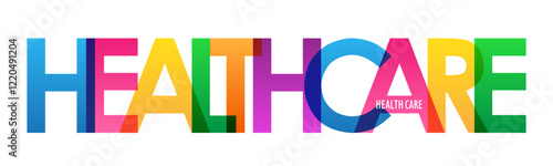 HEALTHCARE colorful vector typography banner