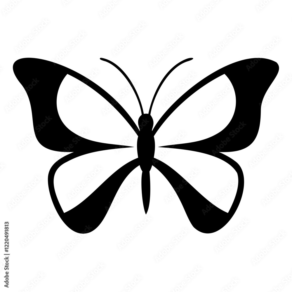 Elegant Black Butterfly Silhouette Vector Illustration Isolated for Design Projects Elegant Black Butterfly Silhouette Vector Illustration Isolated for Design Projects