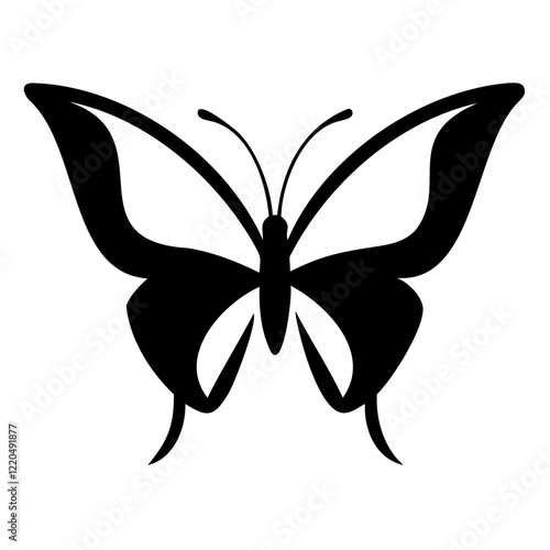 High-Quality Minimalist Butterfly Silhouette Perfect Black Vector on Transparent Background