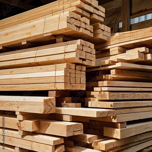 Wallpaper Mural Stack of Lumber, Edging board in stacks, Wooden boards, lumber, industrial wood, timber. Pine wood timber Torontodigital.ca