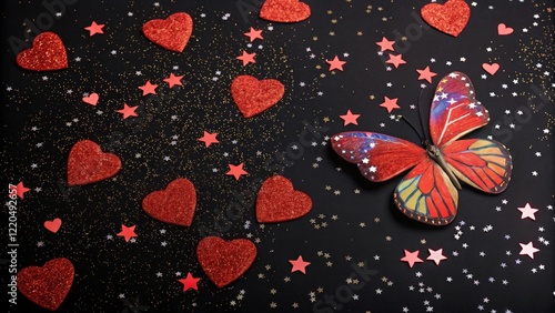 pattern with butterflies and flowers