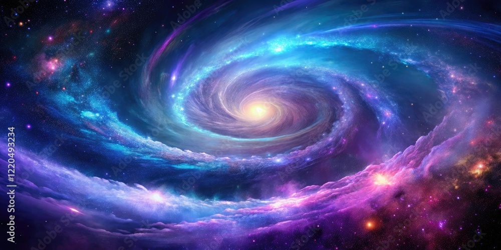 A breathtaking view of a swirling galaxy with vibrant purple and blue hues, space exploration, telescope, astronomical object, space shuttle A breathtaking view of a swirling galaxy with vibrant purple and blue hues, space exploration, telescope, astronomical object, space shuttle