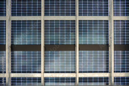 PV Solar canopy. Building-integrated photovoltaics or BIPV