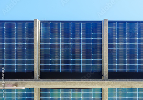 PV Solar canopy. Building-integrated photovoltaics or BIPV