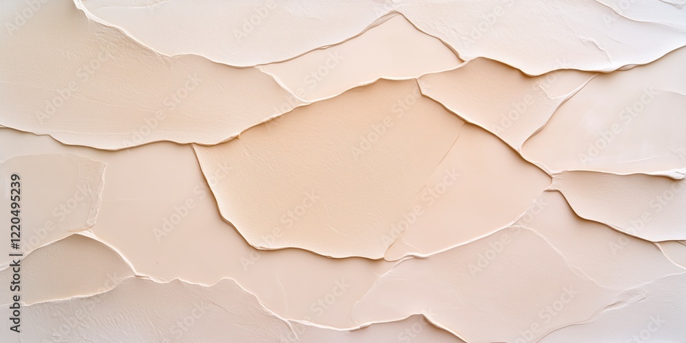 Obraz premium Textured Beige Surface with Layered Peel Patterns for Artistic Background Use