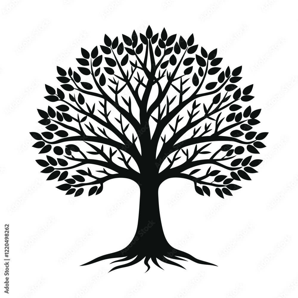 Fototapeta premium tree silhouette vector on white background