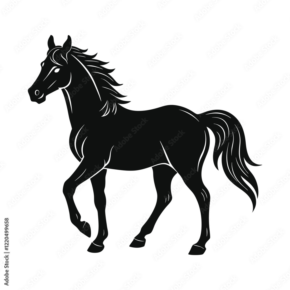 horse illustration on white background horse illustration on white background