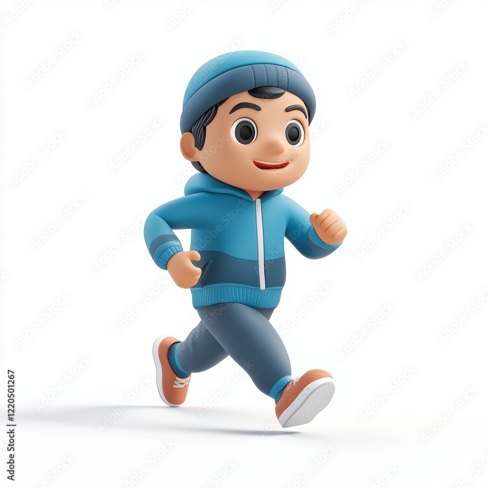 3D icon cartoon person running in sportswear, isolated on a white background --quality 2 3D icon cartoon person running in sportswear, isolated on a white background --quality 2