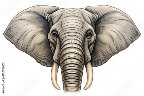  Illustration Art ConceptElephant Drawing and Sketch on isolate background   photo