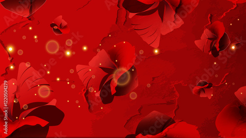Red colors on black background, exquisite natural background