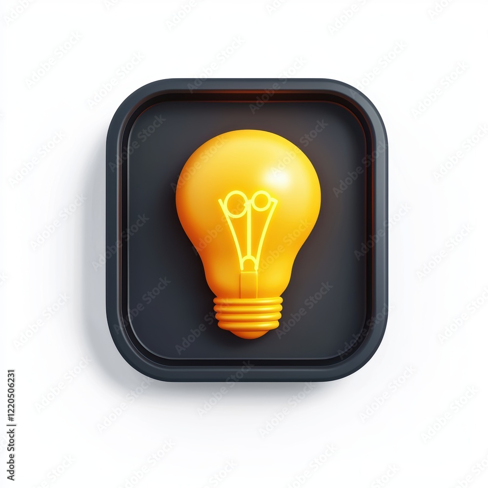 3D icon cartoon speech bubble with a glowing light bulb inside isolated on a white background --quality 2 3D icon cartoon speech bubble with a glowing light bulb inside isolated on a white background --quality 2