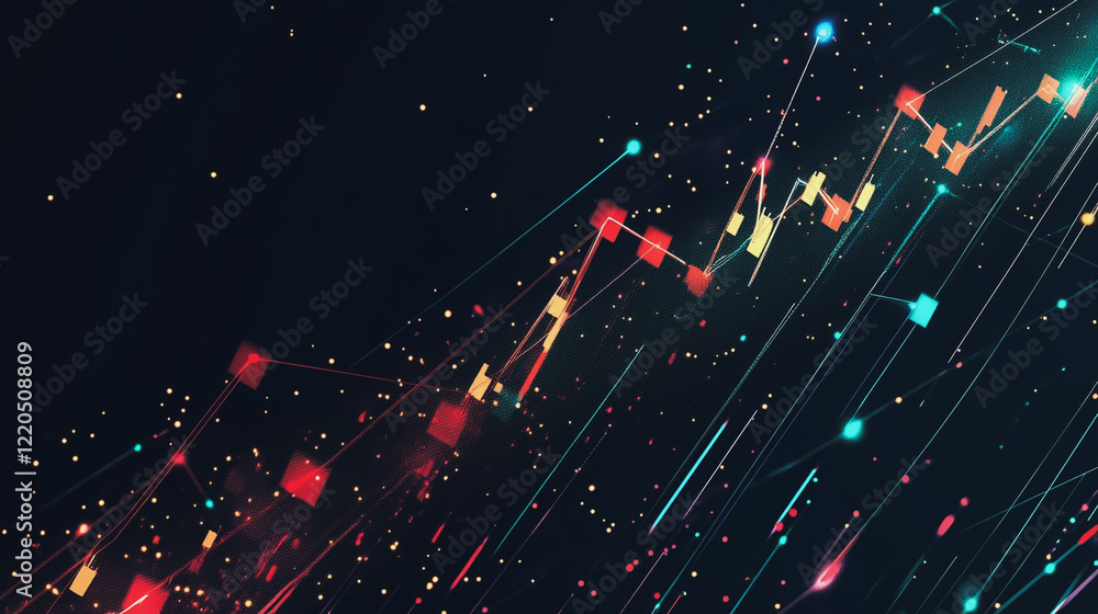 Abstract dark blue background with Colorful charts and graphs with statistics to innovative analyze business potential and forecast future development of companies growth. Abstract dark blue background with Colorful charts and graphs with statistics to innovative analyze business potential and forecast future development of companies growth.