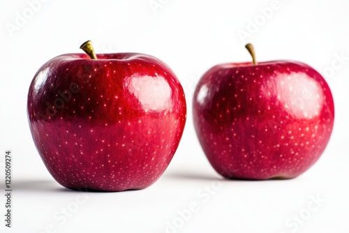 Two red apples studio shot on white background photo