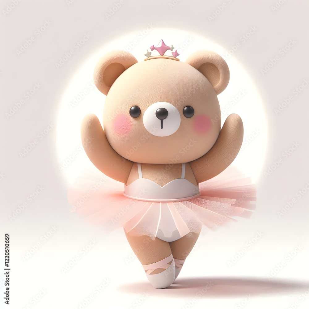 Fototapeta premium A dancing bear in a ballerina tutu.