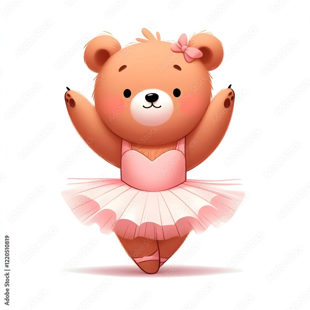 Fototapeta premium A dancing bear in a ballerina tutu.