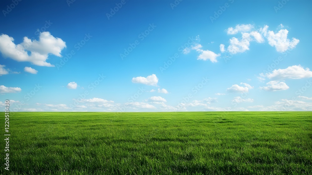 green field and blue sky with clouds green field and blue sky with clouds