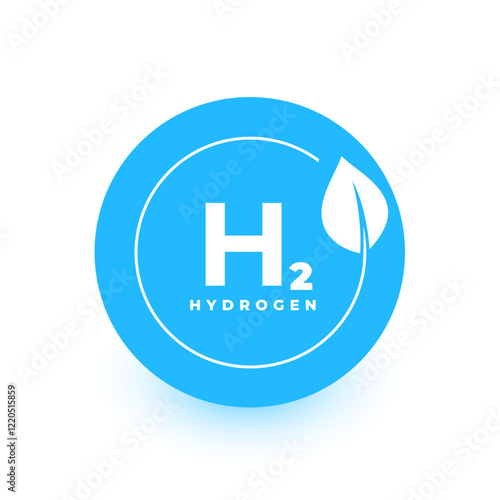 renewable h2 hydrogen power energy with leaf design