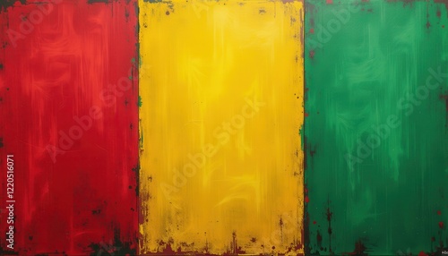 Abstract Painting Celebrating Red, Yellow, Green, and White for Black History Month photo