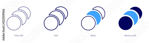 Motion slowly icon in 4 different styles. Thin Line, Line, Bold, and Bold Line. Duotone style. Editable stroke