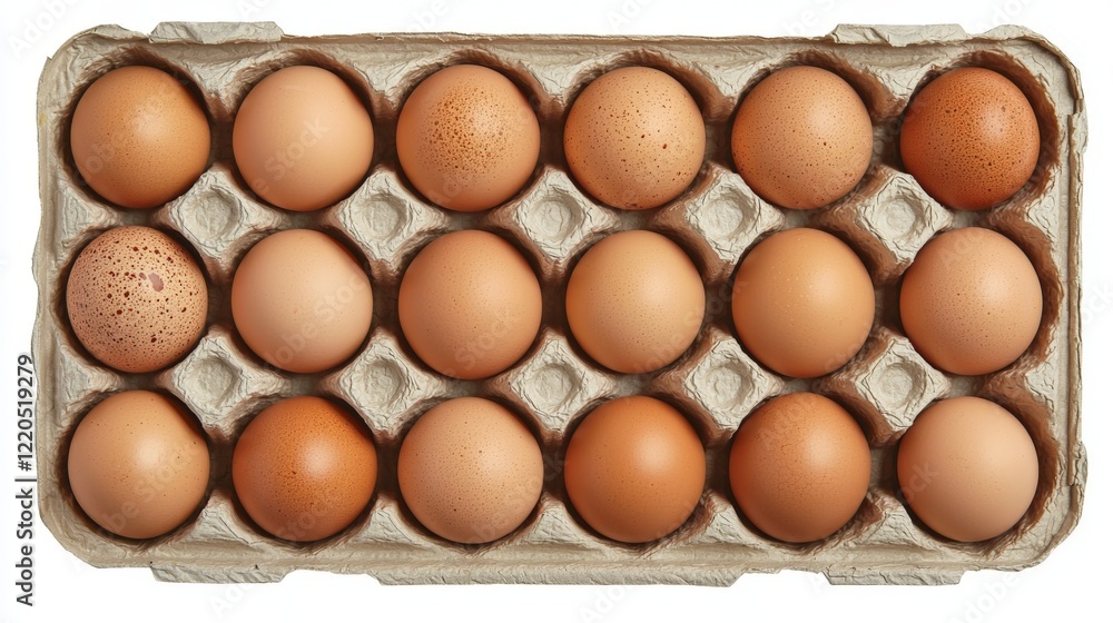 a neatly arranged carton of fresh brown eggs a neatly arranged carton of fresh brown eggs