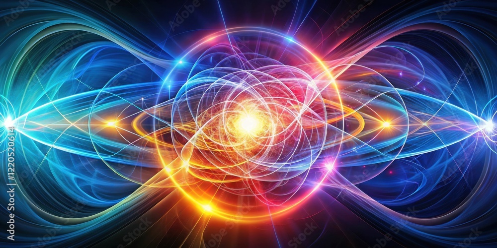Abstract vibrant energy field with swirling luminous particles and glowing plasma streams Abstract vibrant energy field with swirling luminous particles and glowing plasma streams