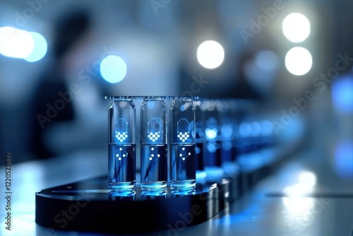 Scientists conduct molecular biology research in lab environment