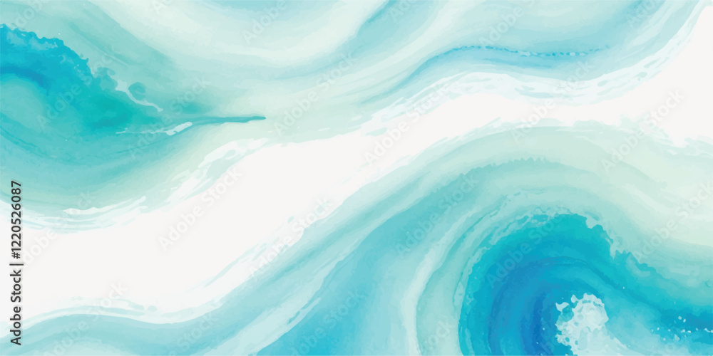 custom made wallpaper toronto digitalGorgeous Abstract Ocean Wave Background in Soft Blue and Green Watercolor, Perfect for Use in High-Quality Ocean-Themed Graphic Designs, Artworks, and Creative Projects.