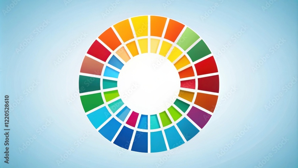 Obraz premium Colorful Circular Diagram Showing Segments of a Whole