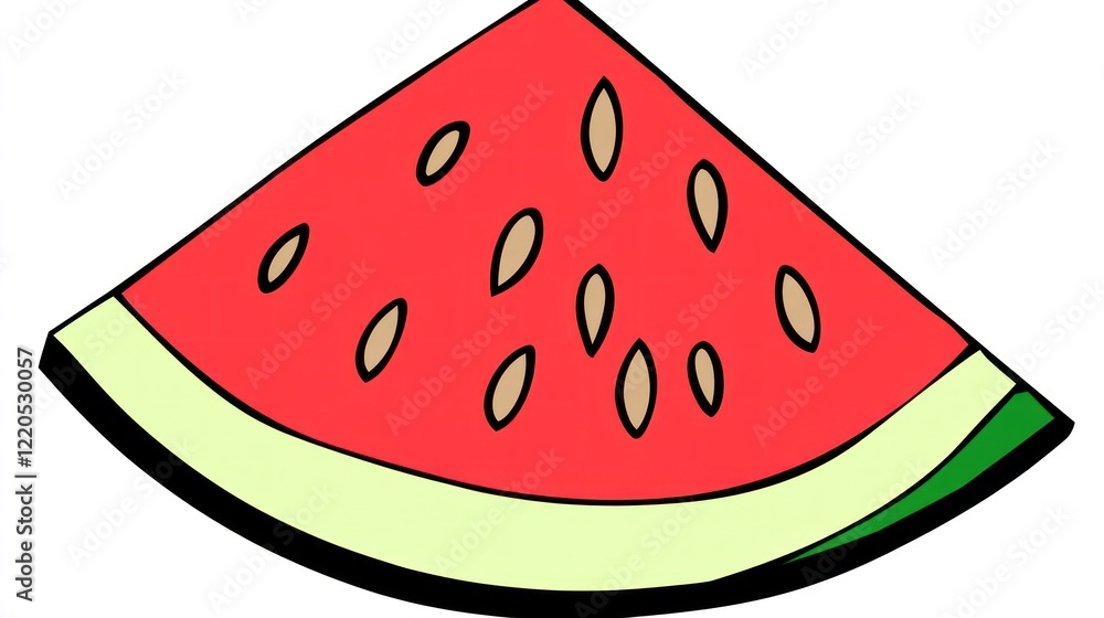A Delightful Slice of Summer: A Vibrant Watermelon Illustration A Delightful Slice of Summer: A Vibrant Watermelon Illustration