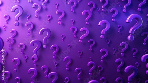 Abstract Purple Background with Numerous Question Marks Representing Uncertainty and Inquiry