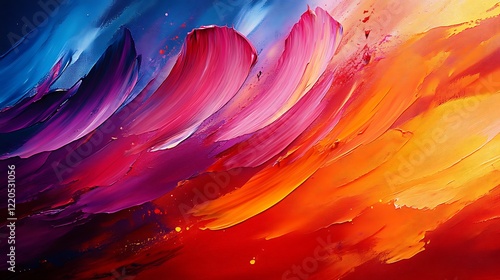 Abstract Colorful Swirls Paint Texture Art
