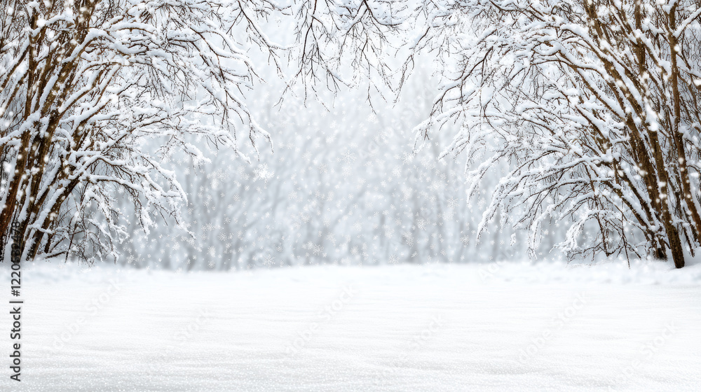 Whispering snowflakes gently falling on quiet winter landscape Whispering snowflakes gently falling on quiet winter landscape