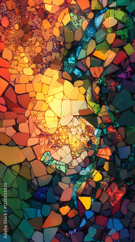 custom made wallpaper toronto digitalAI-designed abstract mosaics with vivid colors and intricate arrangements.