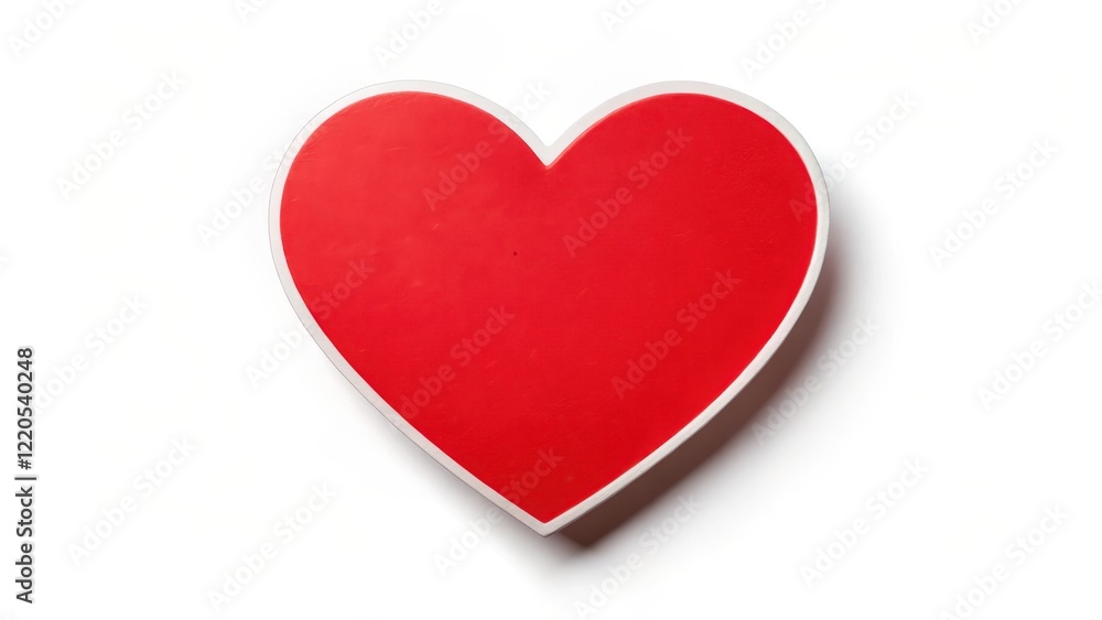A single, bold red heart-shaped sticker isolated on a white background , red, color, red A single, bold red heart-shaped sticker isolated on a white background , red, color, red