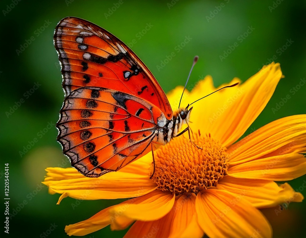 Obraz premium Natural Elegance of Butterfly and Blossom