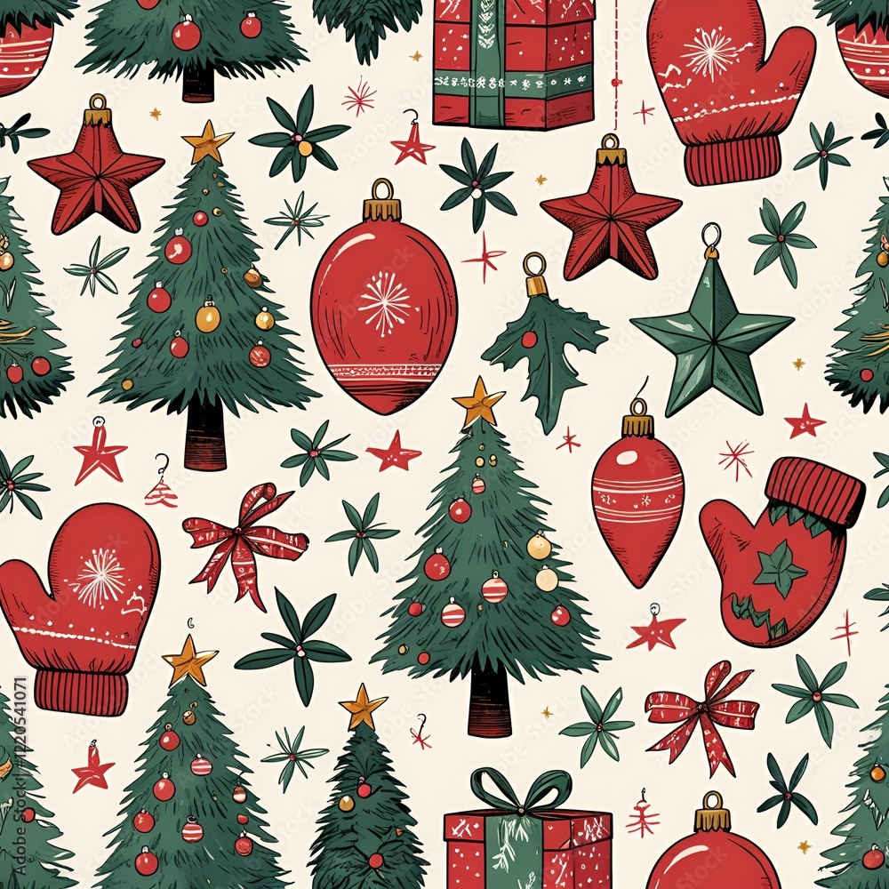 Christmas tree and gift patterns Christmas tree and gift patterns