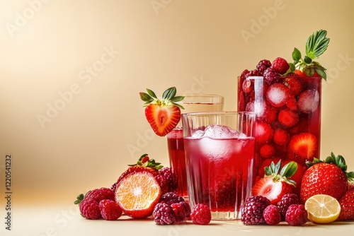 Refreshing berry drinks studio shot (1) photo