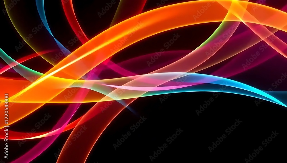 Naklejka premium Abstract Colorful Swirling Light Waves Design