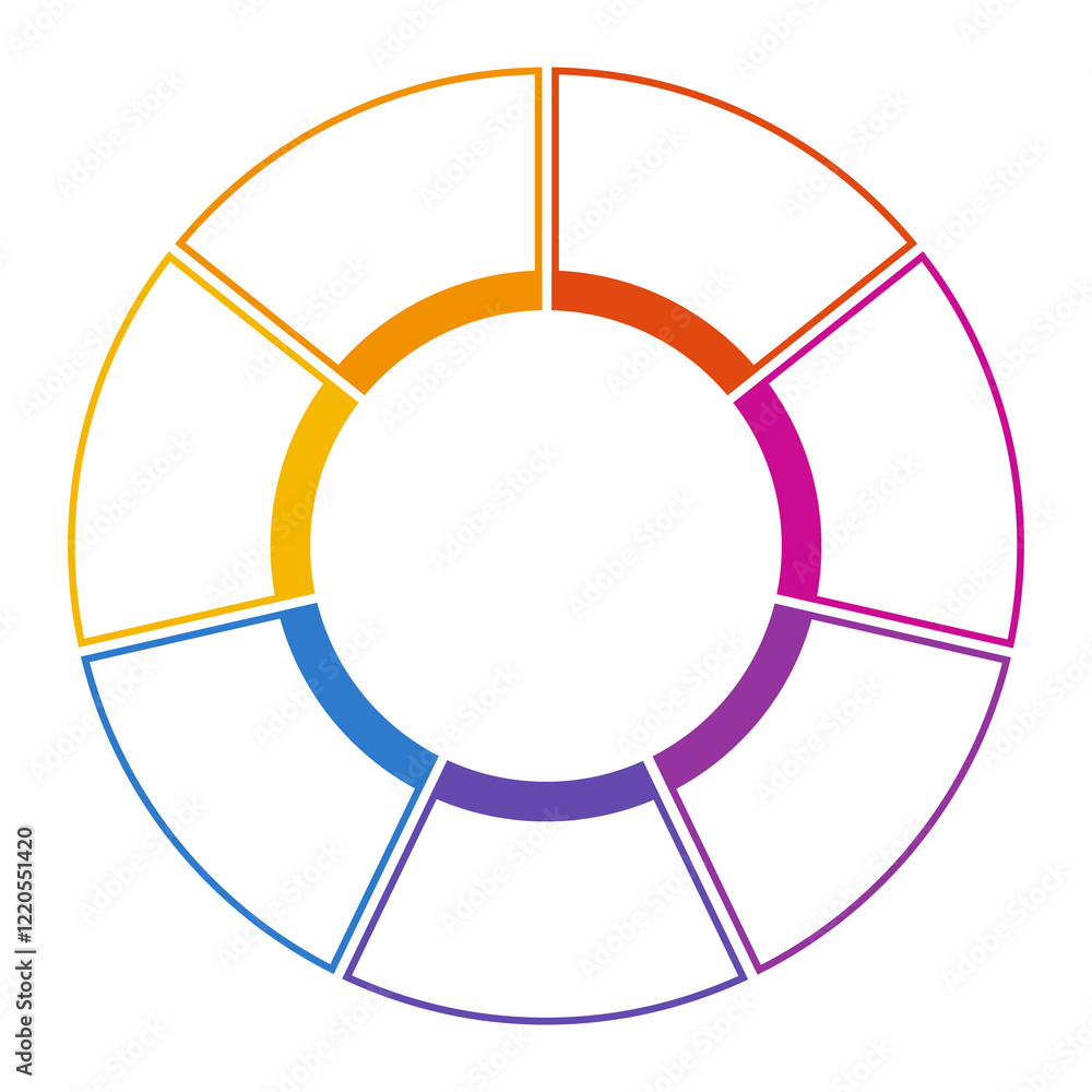 Basic circle infographic with 7 steps, process or options. Basic circle infographic with 7 steps, process or options.