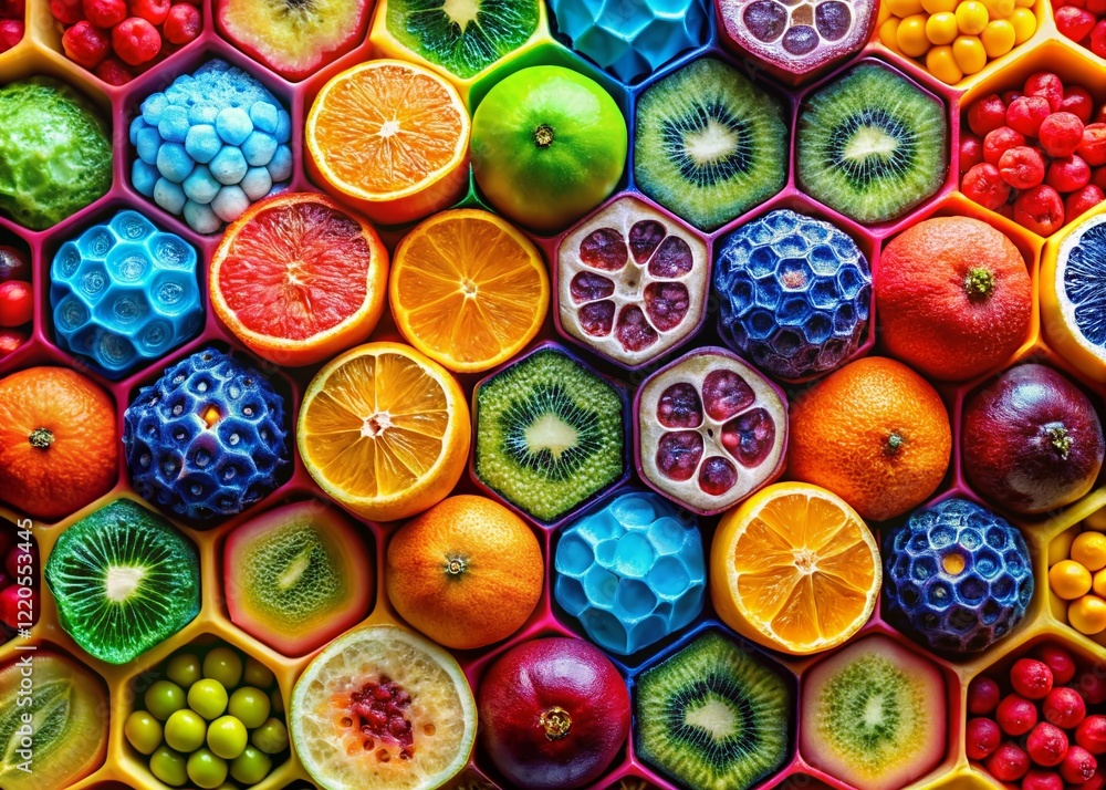 Fototapeta premium Abstract Food Photography: Hexagonal Gradient Pattern Background