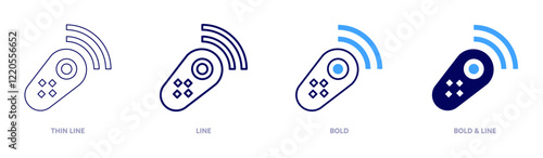 Control icon in 4 different styles. Thin Line, Line, Bold, and Bold Line. Duotone style. Editable stroke