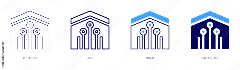 Domotic energy icon in 4 different styles. Thin Line, Line, Bold, and Bold Line. Duotone style. Editable stroke Domotic energy icon in 4 different styles. Thin Line, Line, Bold, and Bold Line. Duotone style. Editable stroke