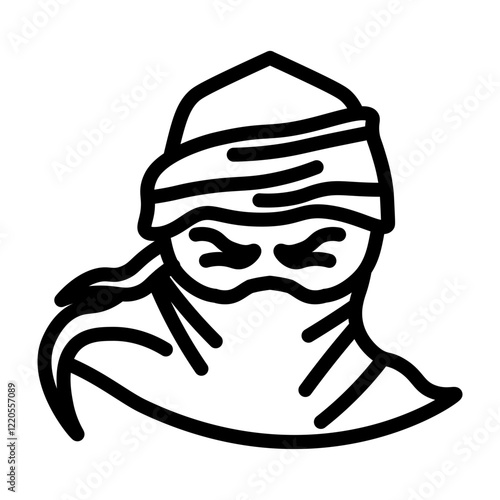 Robber Vector Line Icon Design