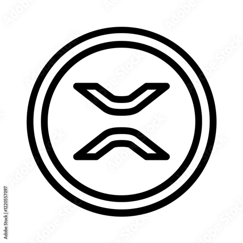 Crypto Coin Vector Line Icon Design