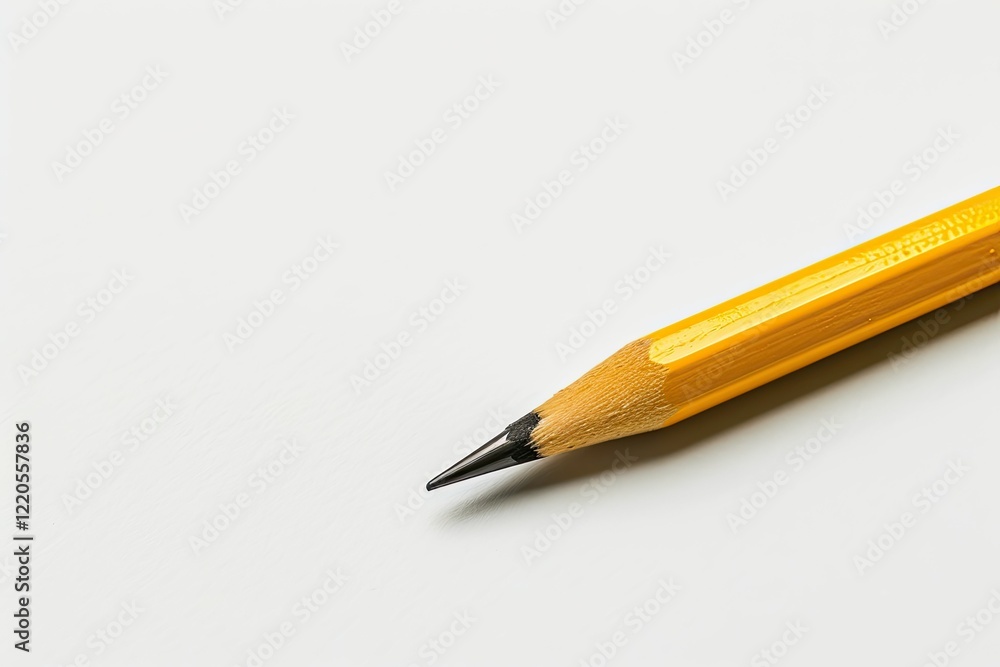 Flawless Visual of Closeup of Pencil Against White Background Flawless Visual of Closeup of Pencil Against White Background
