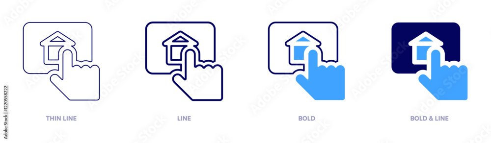 Domotic products icon in 4 different styles. Thin Line, Line, Bold, and Bold Line. Duotone style. Editable stroke Domotic products icon in 4 different styles. Thin Line, Line, Bold, and Bold Line. Duotone style. Editable stroke