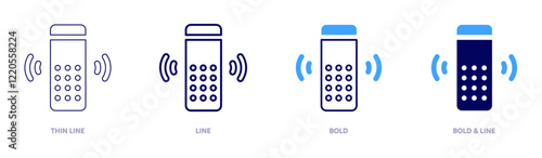 Domotic sensors icon in 4 different styles. Thin Line, Line, Bold, and Bold Line. Duotone style. Editable stroke