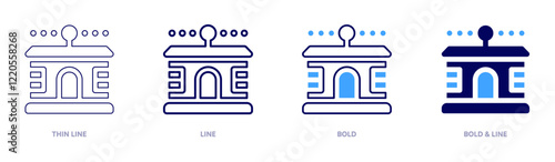 Domotic solutions icon in 4 different styles. Thin Line, Line, Bold, and Bold Line. Duotone style. Editable stroke