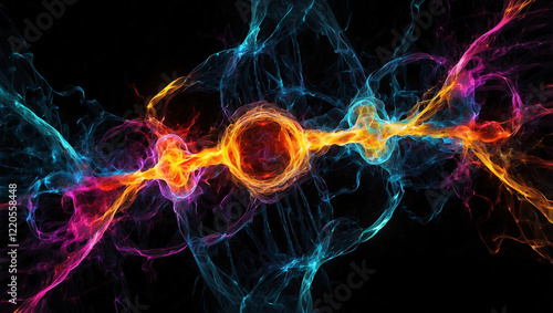 Molecular Collision with Electric Sparks and Energy Waves photo