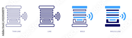 Window icon in 4 different styles. Thin Line, Line, Bold, and Bold Line. Duotone style. Editable stroke